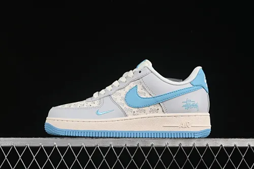 All categories Nk Air Force 1 Air Force series Nk Air Force 1 Low Air Force low-top Nike Air Force 1'07 Low Stussy co-branded fluorescent blue print Air Force 1 low-top casual sneakers JJ2508-717